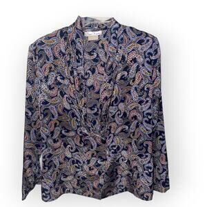 Vintage Anna Kriste Sz 10 Paisley Blouse EUC